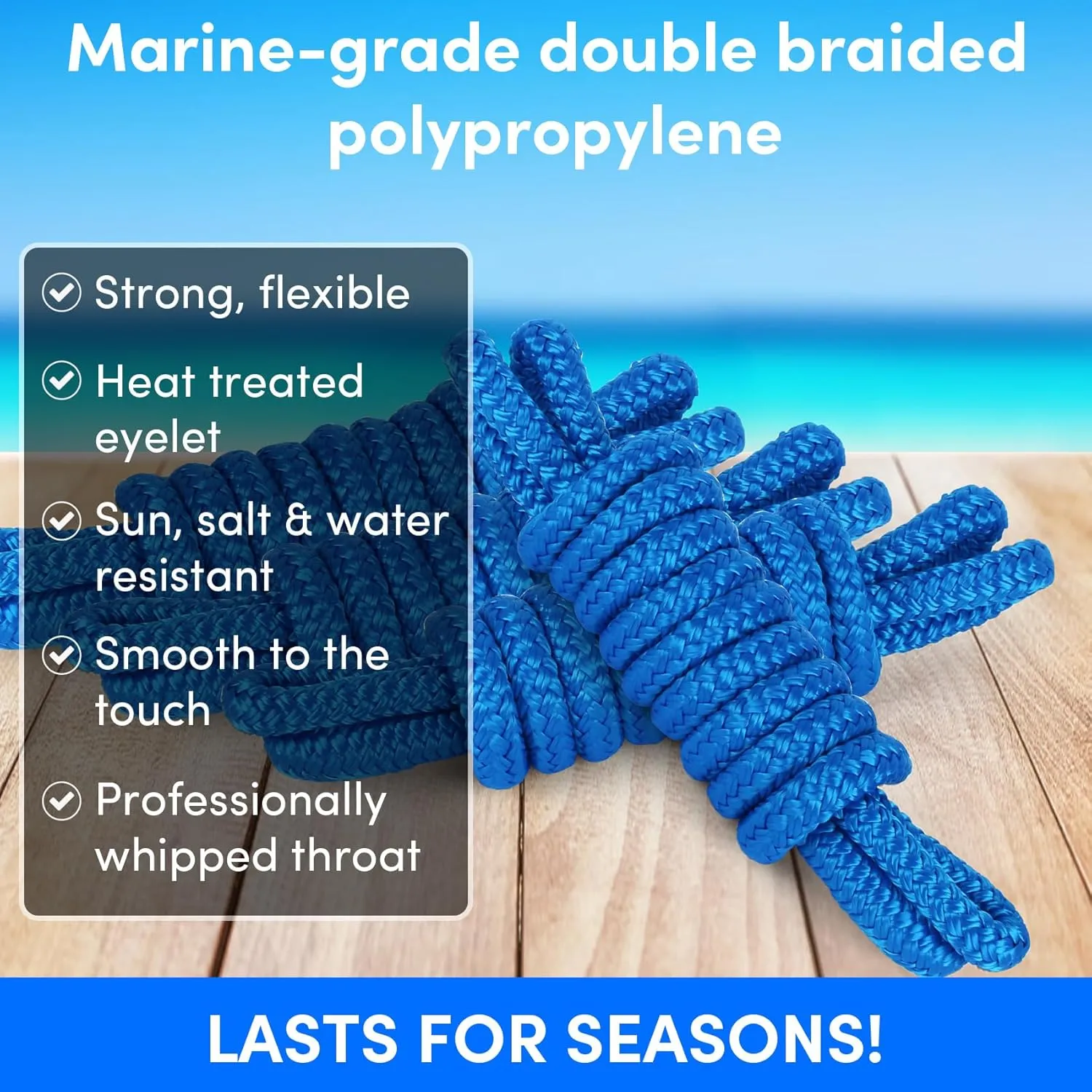 Fender Lines, 3/8'' x 6' Boat Fender Lines with Loop, Double Braid Boat Bumper Rope Boat Fender Rope Dock Lines Boat Ropes for Docking Boat Lines Dock Ties Jet Ski Mooring Small Boating Docking 4 Pack