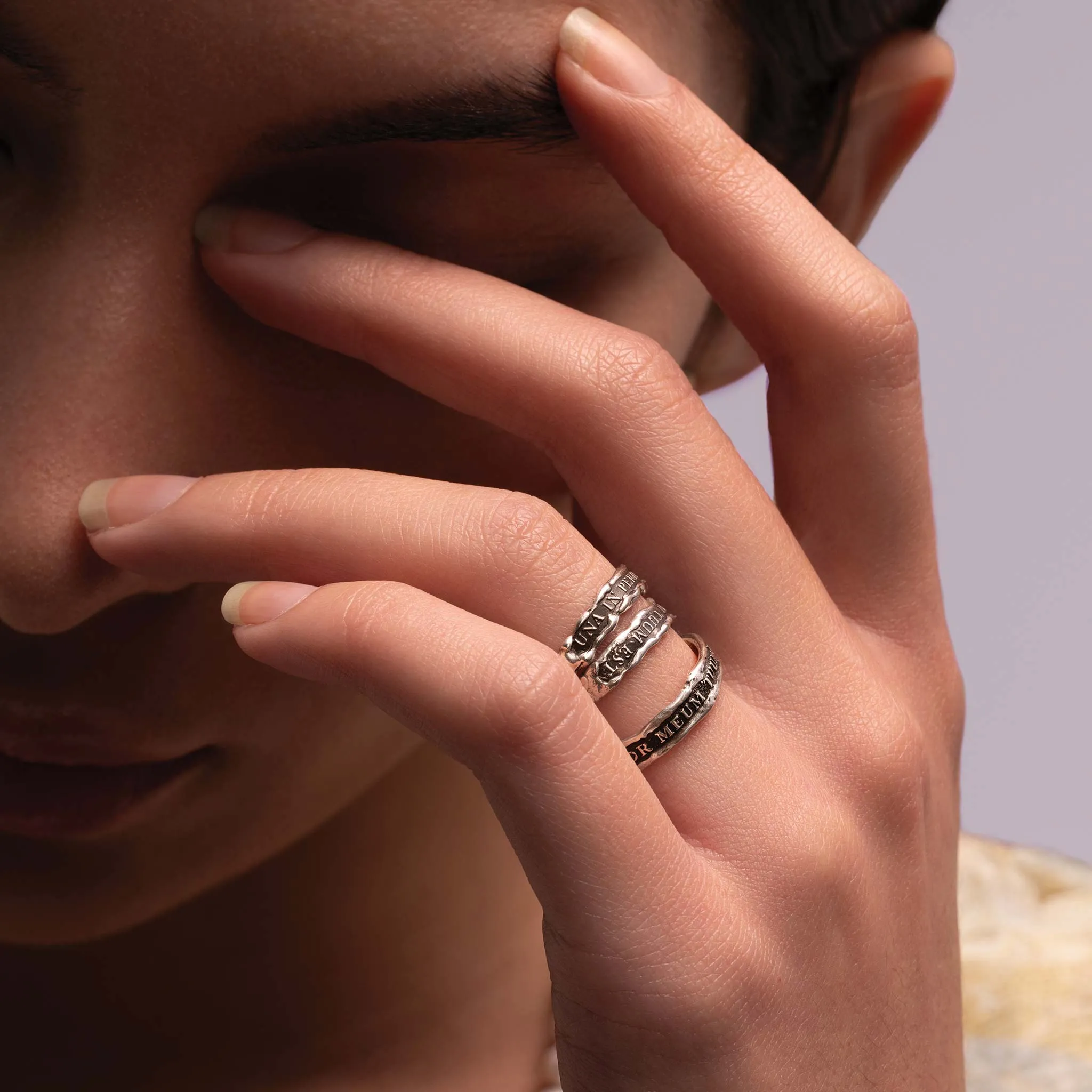 From Here On Textured Band Ring
