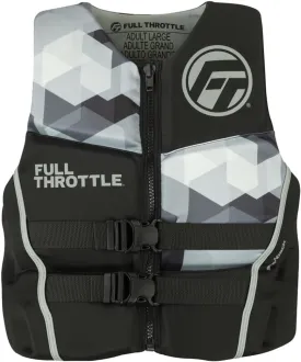 Full Throttle Adult Rapid Dry Flex Back Life Jacket, Grey, X-Large