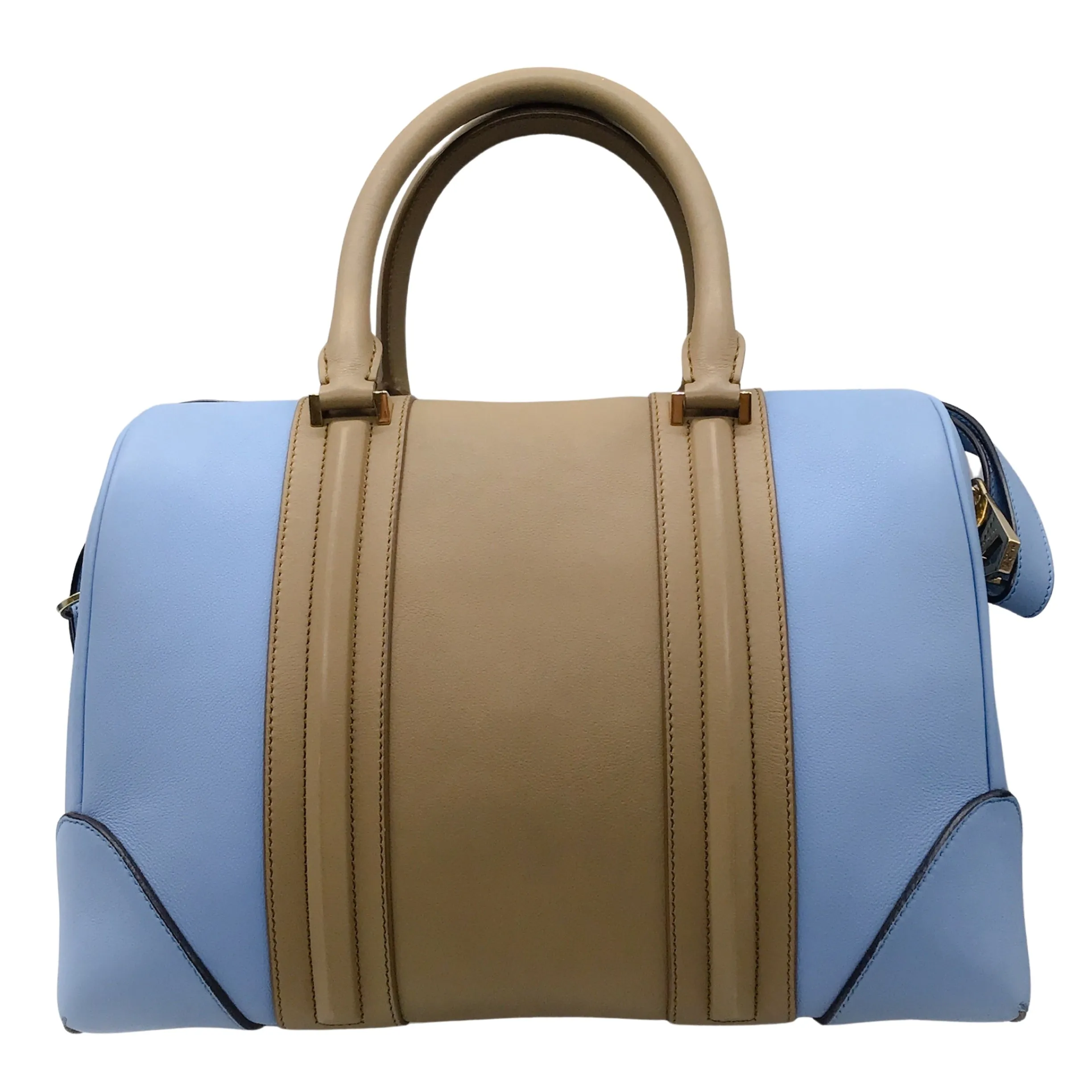 Givenchy Blue / Taupe Lucrezia Leather Double Top Handle Shoulder Bag