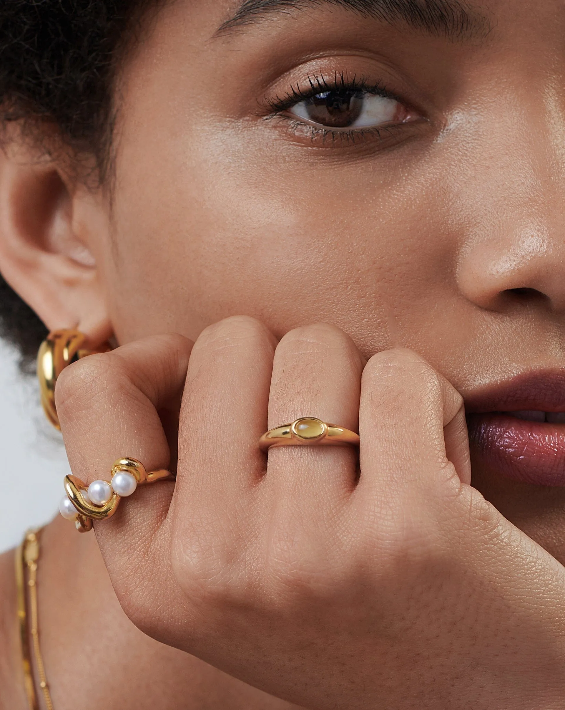 Good Vibes Gemstone Stacking Ring | 18k Gold Vermeil/Pink Quartz