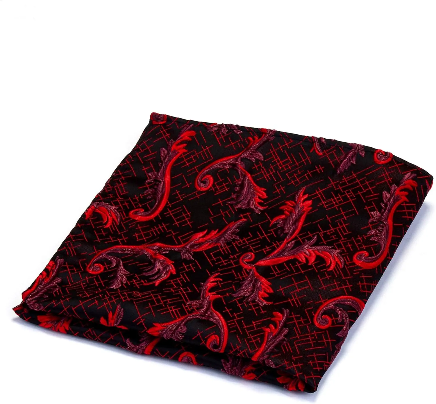 GUSLESON Fashion Floral Adjustable Pre-tied Big Bow Tie and Pocket Square Cufflink Set with Box