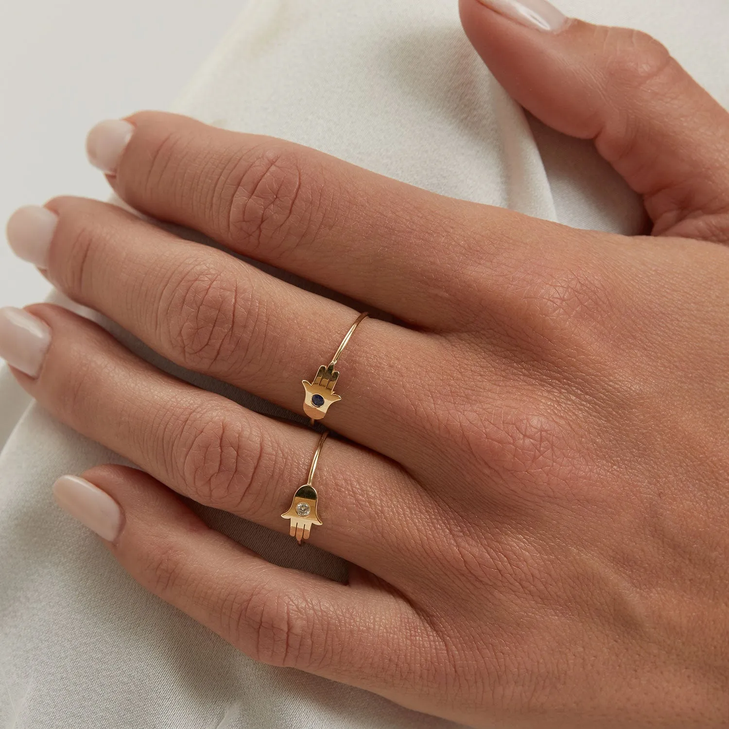 Hamsa Diamond Wire Ring