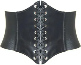 HANERDUN Lace-up Waspie Corset Belts for Women Elastic Waist Belt Tied Retro Wide Belt