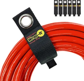 Heavy-Duty Wrap-It Storage Straps, 10-inch (6 Pack) - Hook and Loop Extension Cord Organizer Hanger, Cord Keeper, Cable Straps for Cords, Hoses, and Garage Storage
