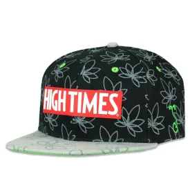 High Times Gray Leaf Black Snapback Hat