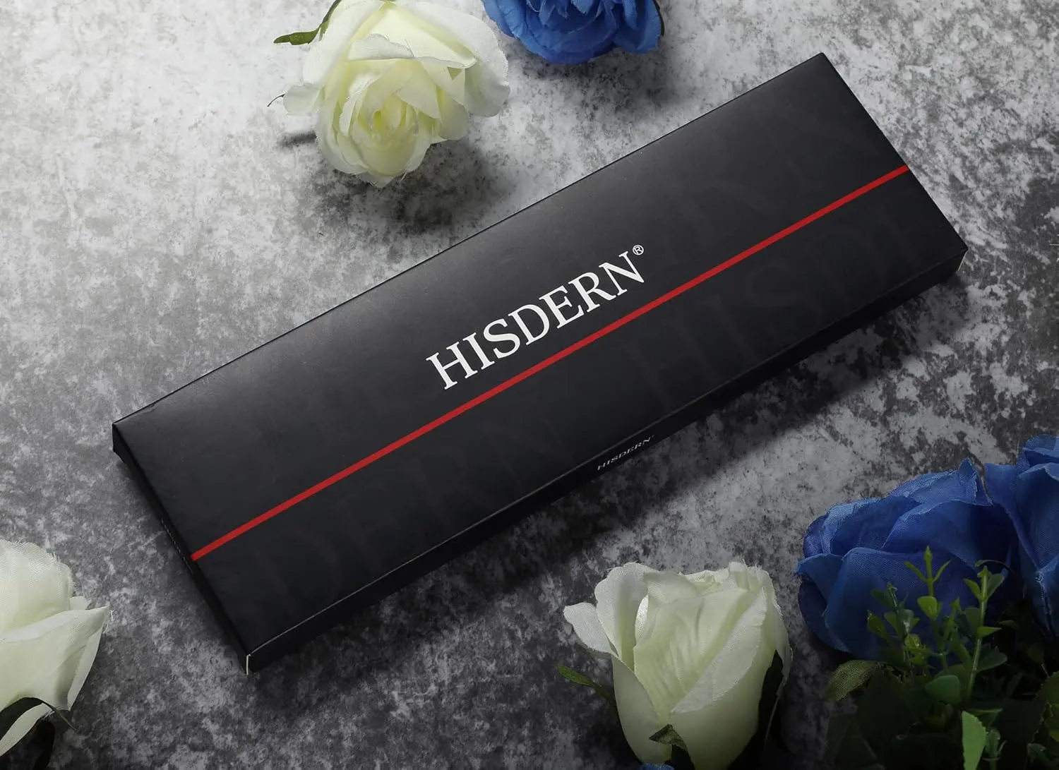 HISDERN Plaid Ties for Men Classic Checkered Tie and Pocket Square Cufflinks Tie Clip Set Woven Men's Necktie Business