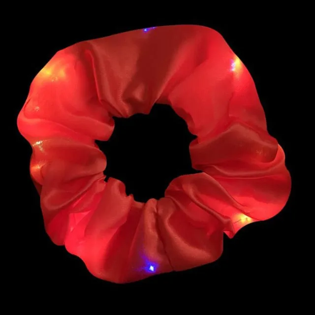 LED Luminous Hair Bands Scrunchies Women Girls Headwear Hair Rope Simple Wrist band Rings Rubber Band Hair Accessories