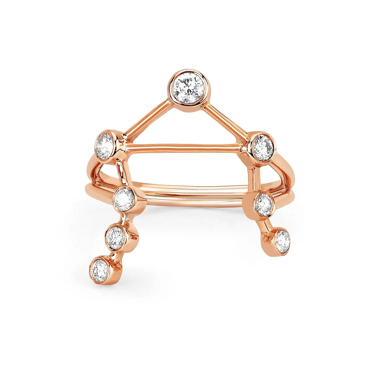 Libra Diamond Constellation Ring