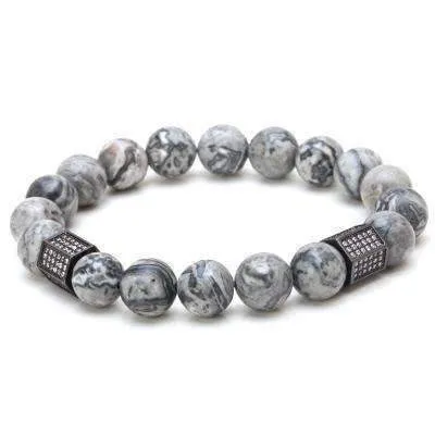 Marble Haze Natural Stone Beaded Bracelet