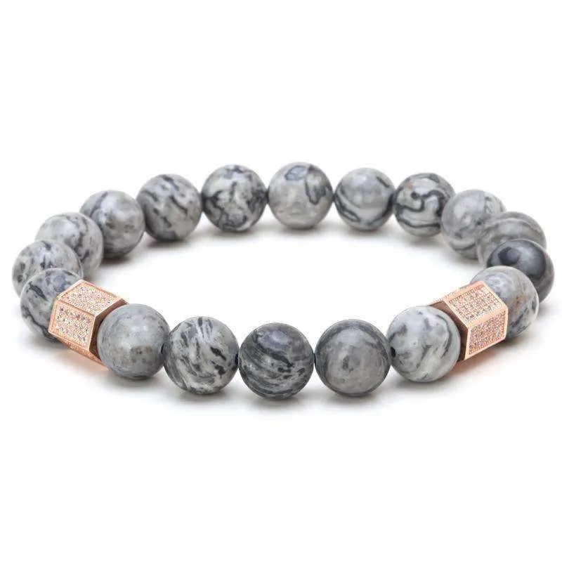 Marble Haze Natural Stone Beaded Bracelet