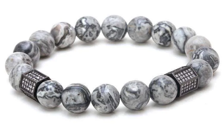 Marble Haze Natural Stone Beaded Bracelet