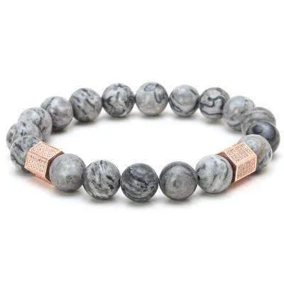 Marble Haze Natural Stone Beaded Bracelet