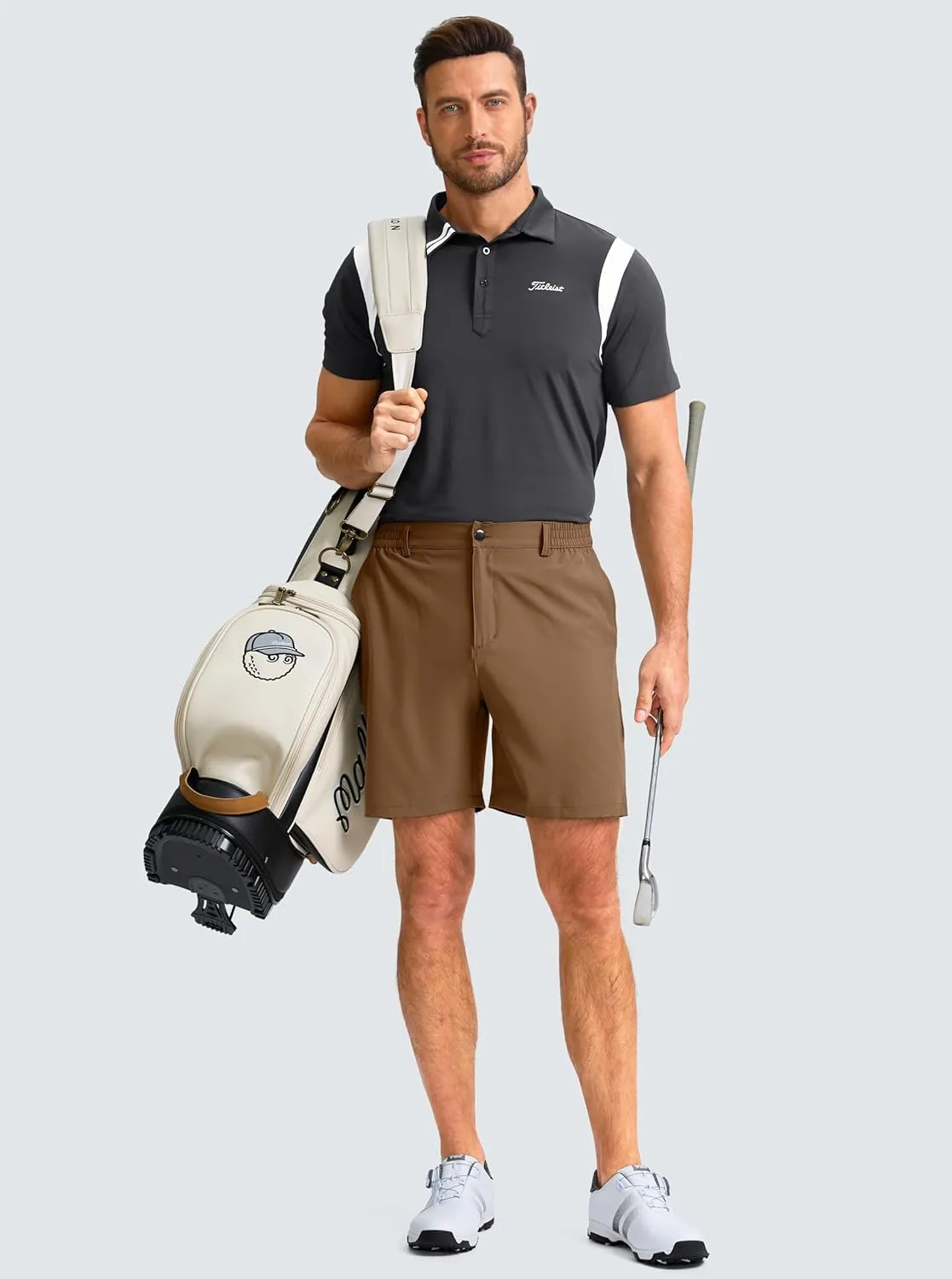 Men's Casual Shorts 7" Lightweight Golf Shorts for Men Stretch with 3 Pockets Quick Dry Breathable Work Shorts