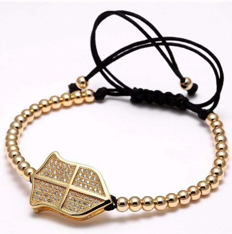 Micro Pave Shield Charm Bracelet