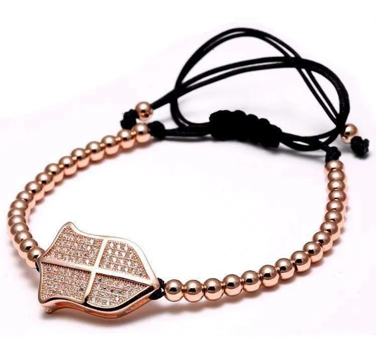 Micro Pave Shield Charm Bracelet