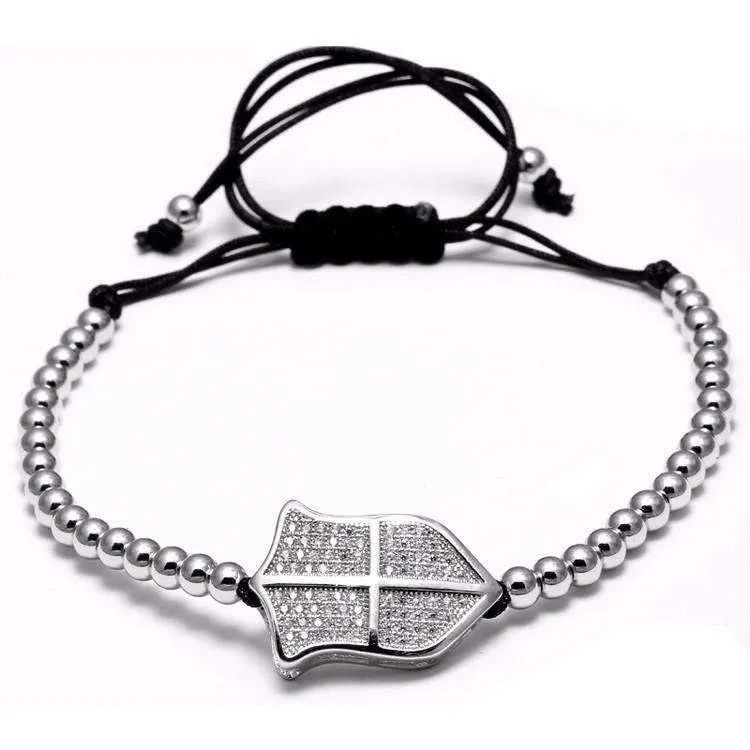 Micro Pave Shield Charm Bracelet