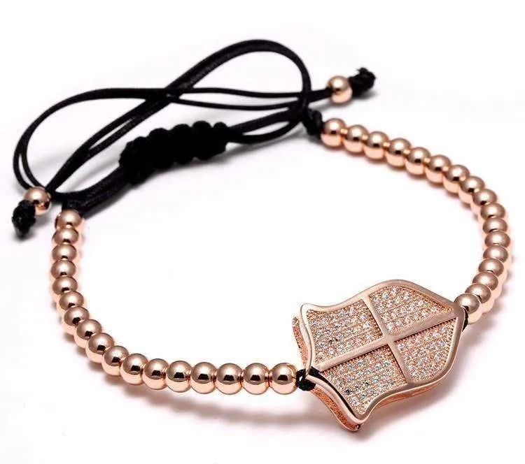 Micro Pave Shield Charm Bracelet