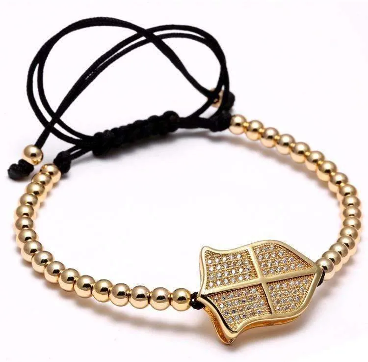 Micro Pave Shield Charm Bracelet