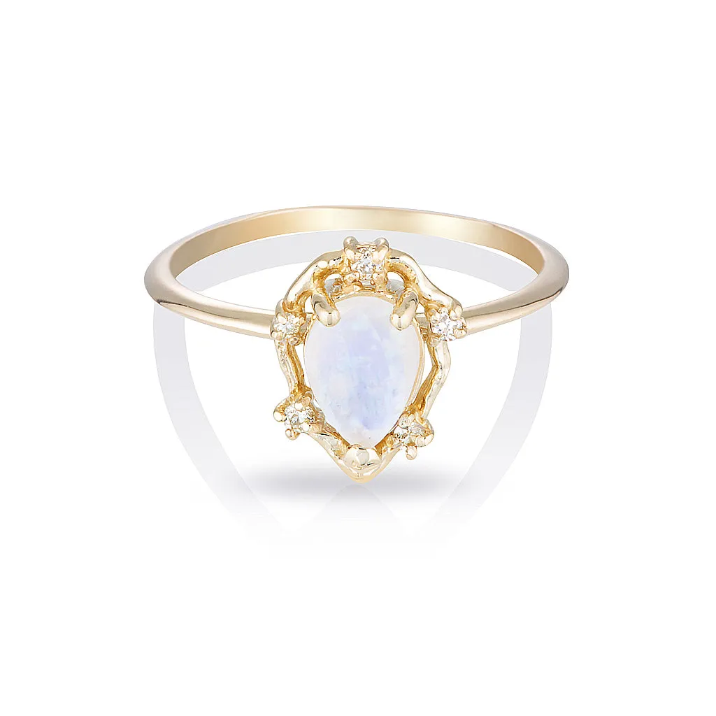 Peone II | moonstone & diamonds