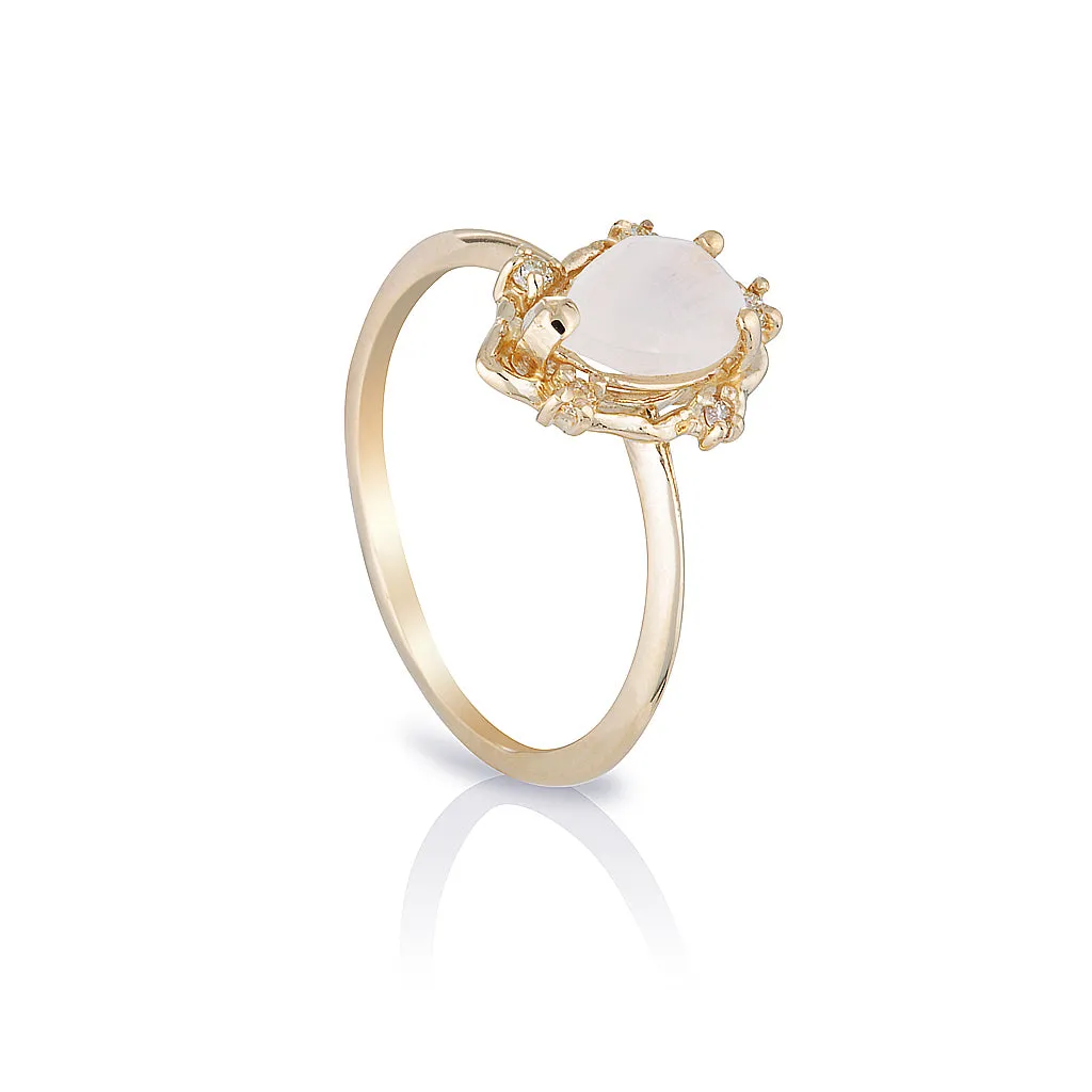 Peone II | moonstone & diamonds
