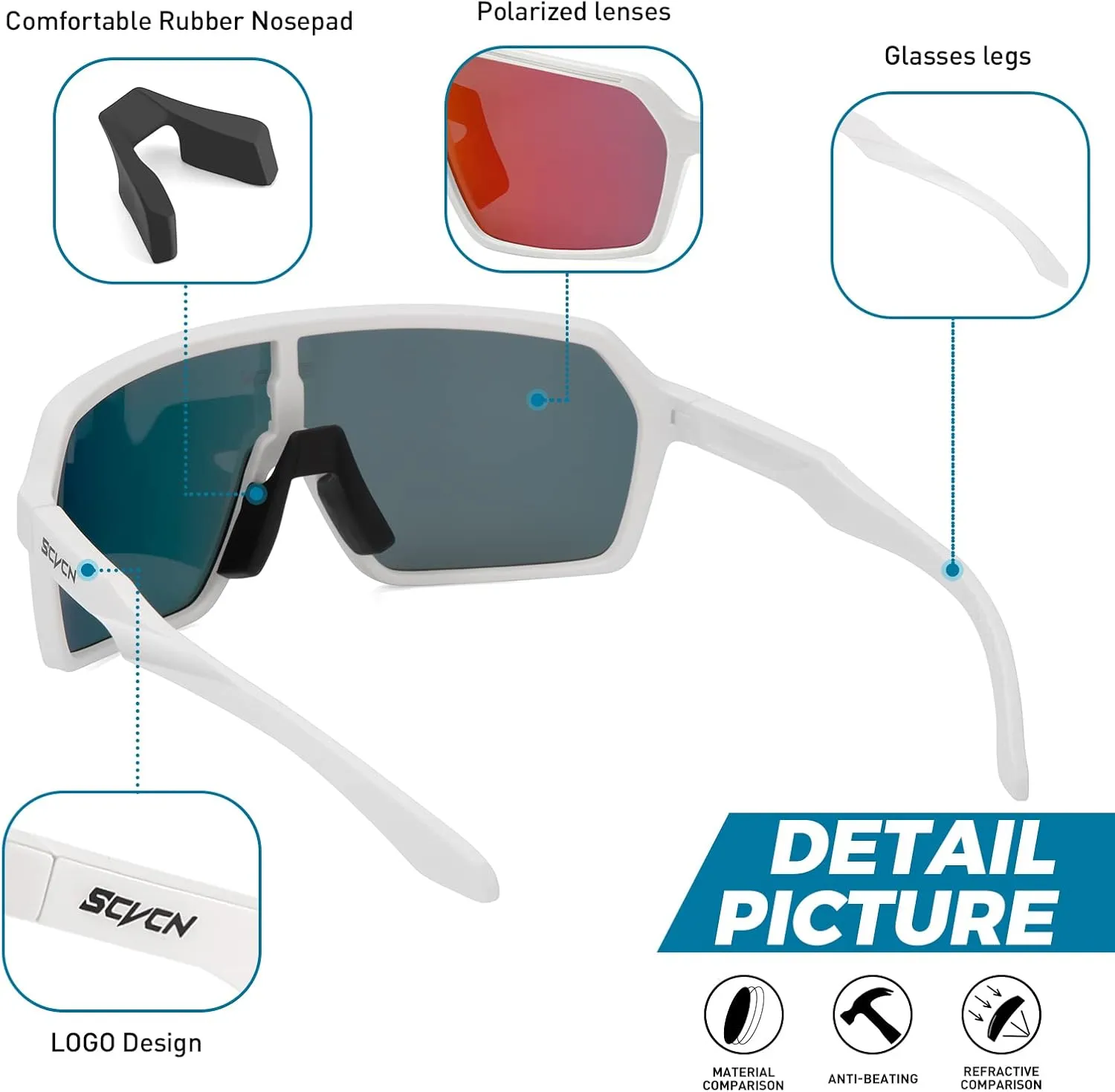 Polarized Cycling Glasses Sport Sunglasses MTB BMX Men Women Running Driving Fishing Golf S61