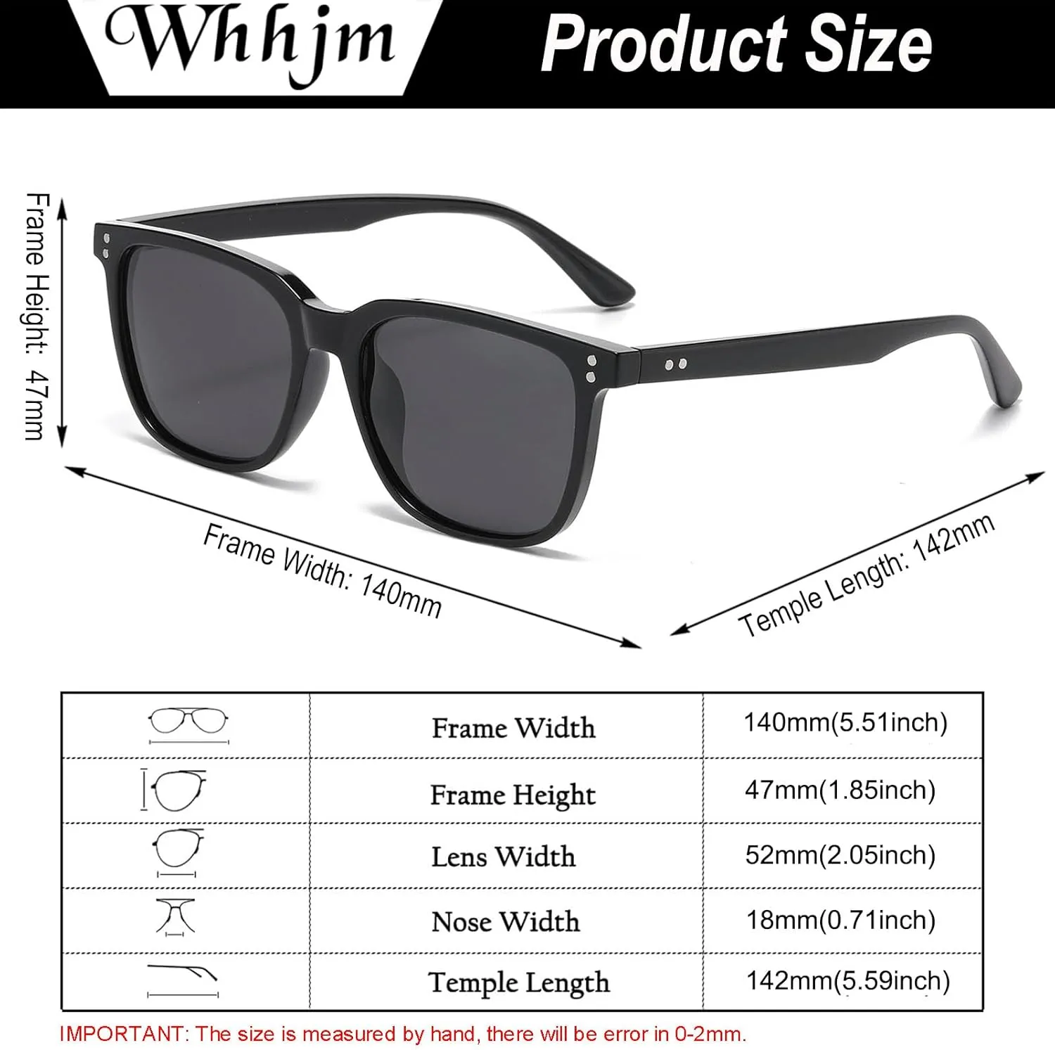 Polarized Square Sunglasses for Men Ultralight Classic Retro Square Driving Shades UV400 Protection Sun Glasses