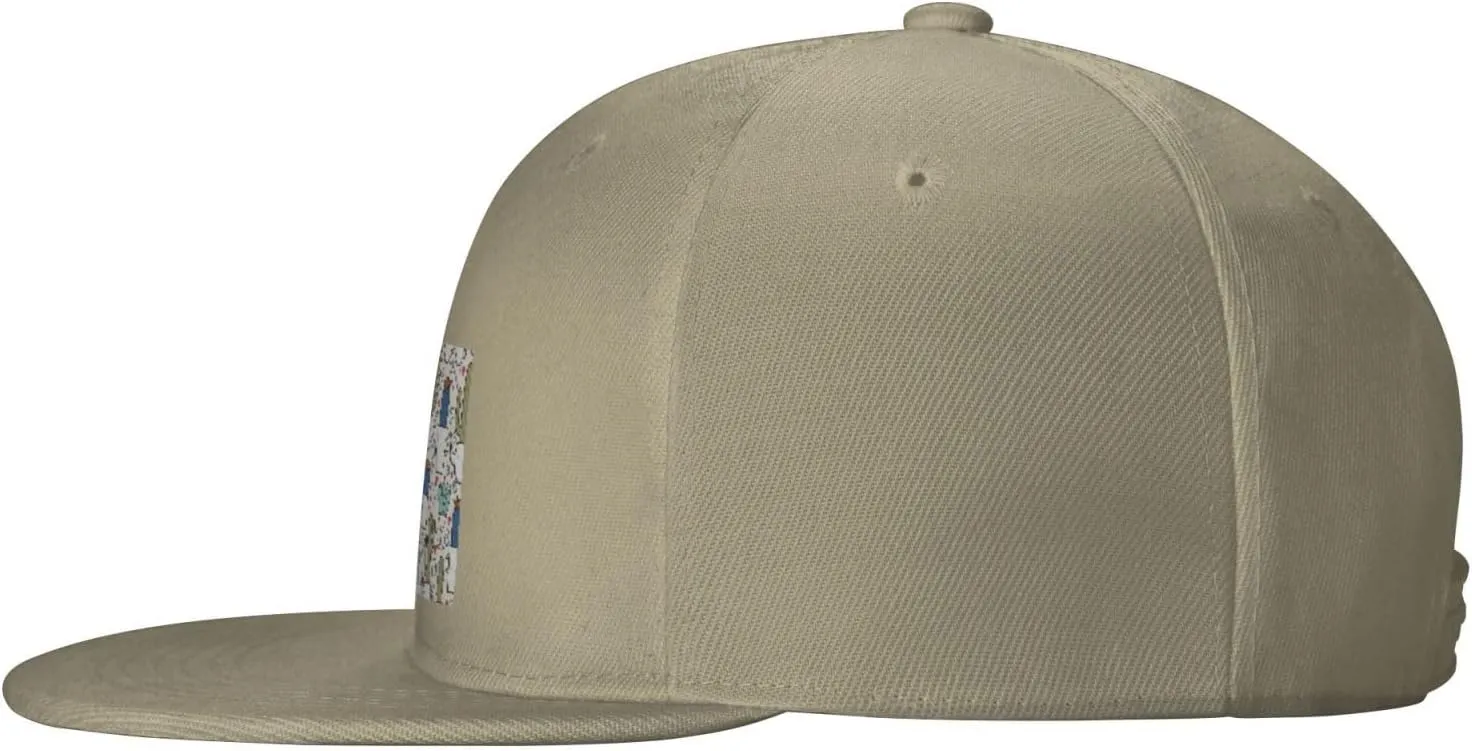 POOEDSO Saguaro Cactus Seamless Pattern Snapback Hats for Men Baseball Cap Trucker Hat Flat Brim Hats