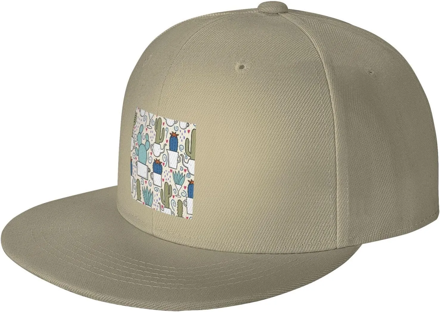 POOEDSO Saguaro Cactus Seamless Pattern Snapback Hats for Men Baseball Cap Trucker Hat Flat Brim Hats