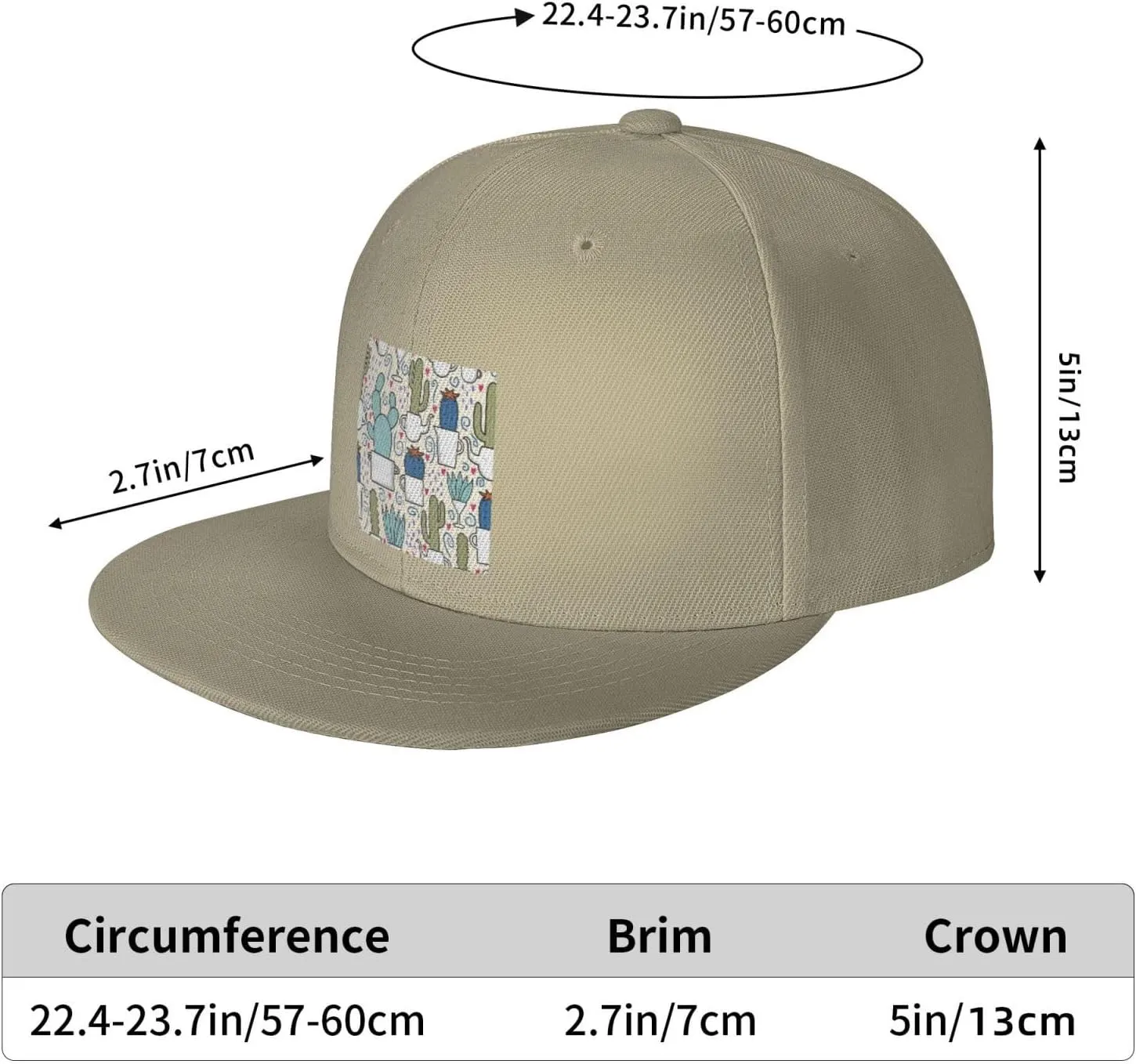 POOEDSO Saguaro Cactus Seamless Pattern Snapback Hats for Men Baseball Cap Trucker Hat Flat Brim Hats
