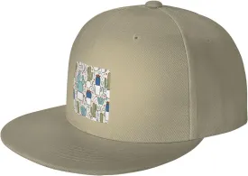 POOEDSO Saguaro Cactus Seamless Pattern Snapback Hats for Men Baseball Cap Trucker Hat Flat Brim Hats