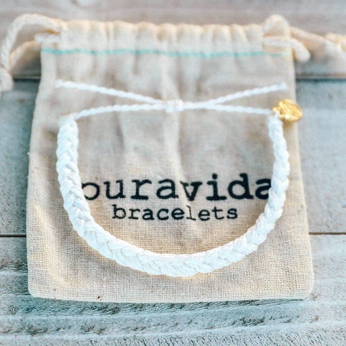 Pura Vida Braided Bracelet - 100% Waterproof, Adjustable Band - Brand Charm