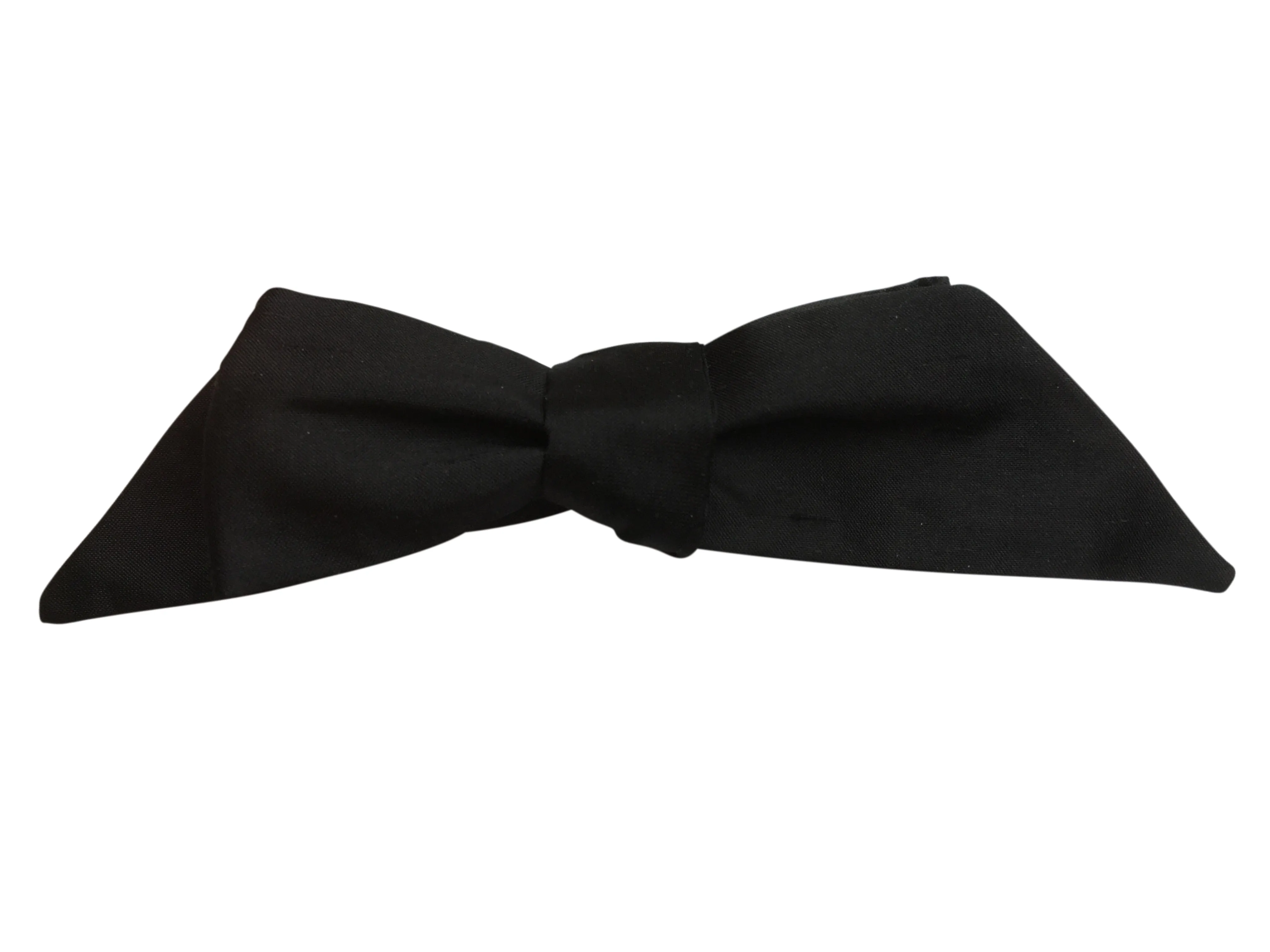 Rare Black Silk 'Wing' Self-Tie Bow Tie