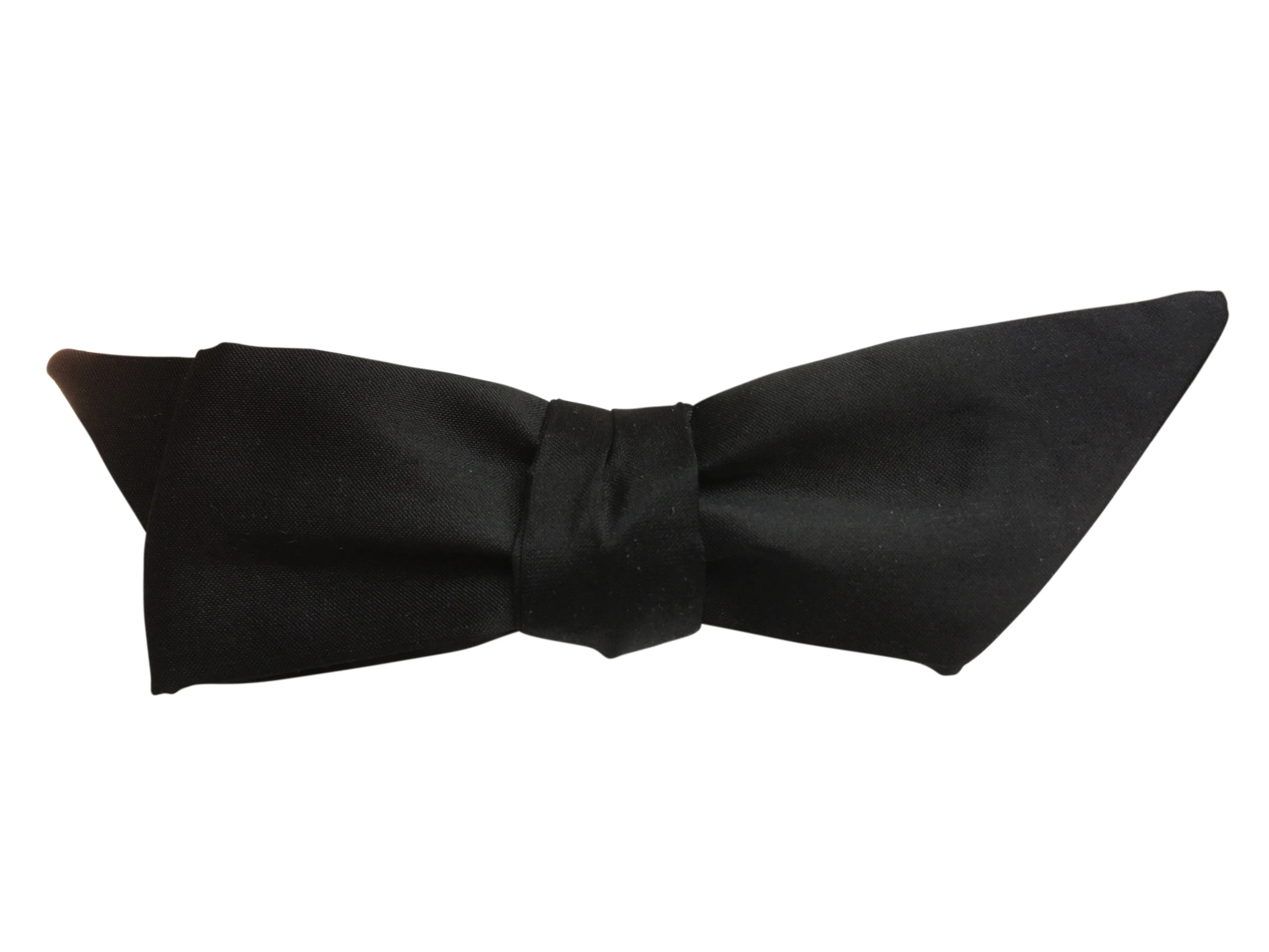 Rare Black Silk 'Wing' Self-Tie Bow Tie