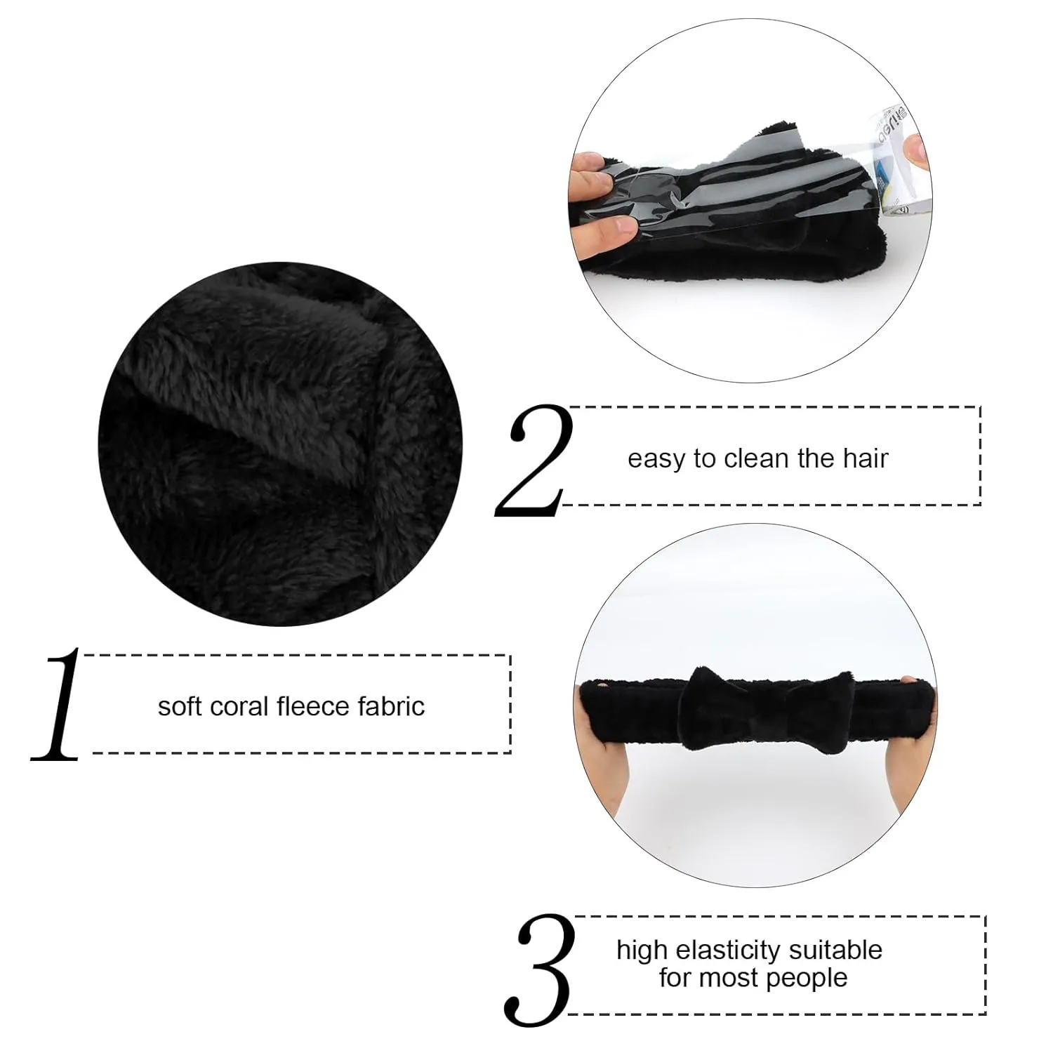 Semato Bachelorette Party Favor Set Bride Spa Headband Bride Headband and Bridesmaid Headband Skincare Headbands for Women Cute Bow Head Bands Party Supplies (1 bride  7 black)