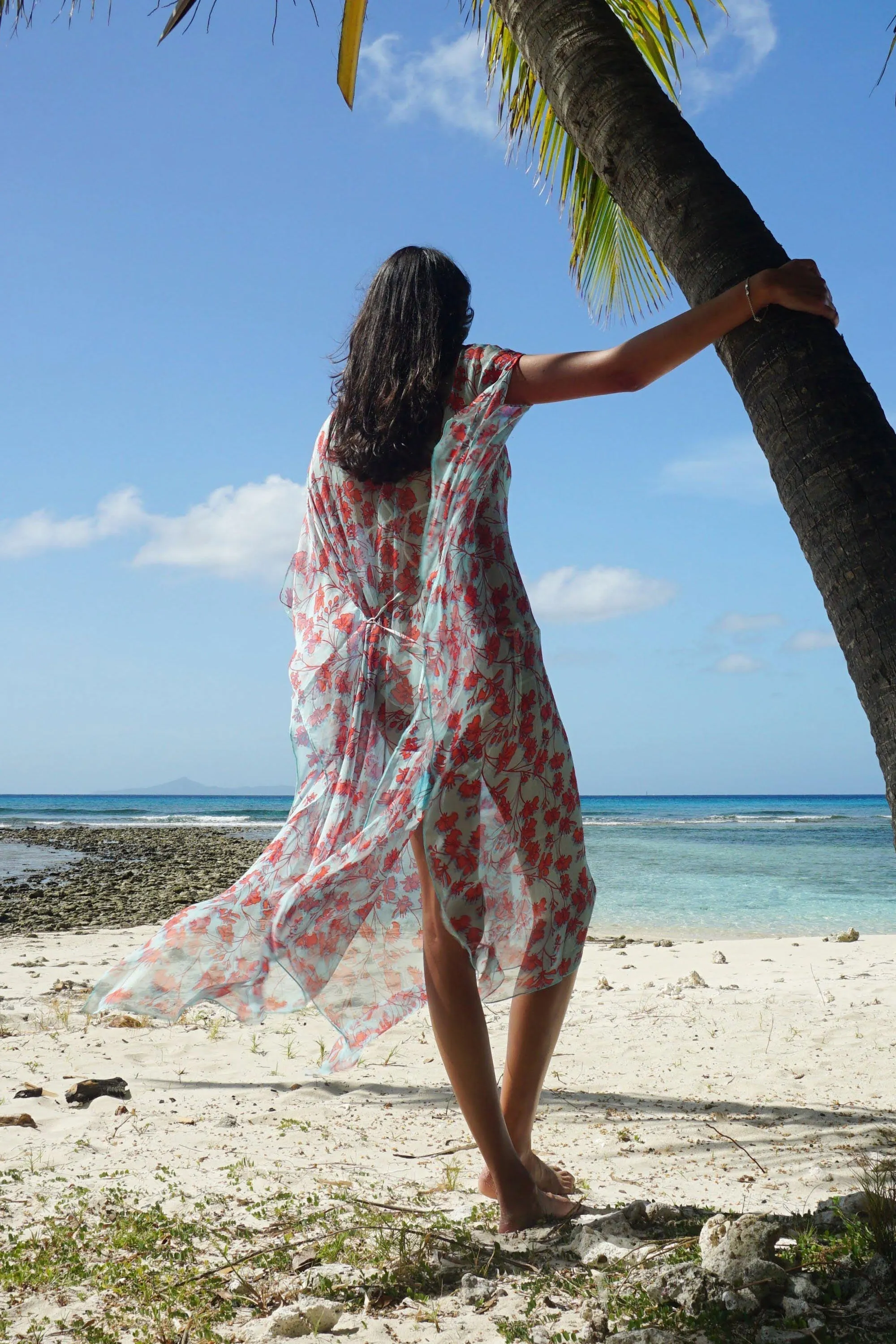 Silk Chiffon Ellie Kaftan FLAMBOYANT FLOWER