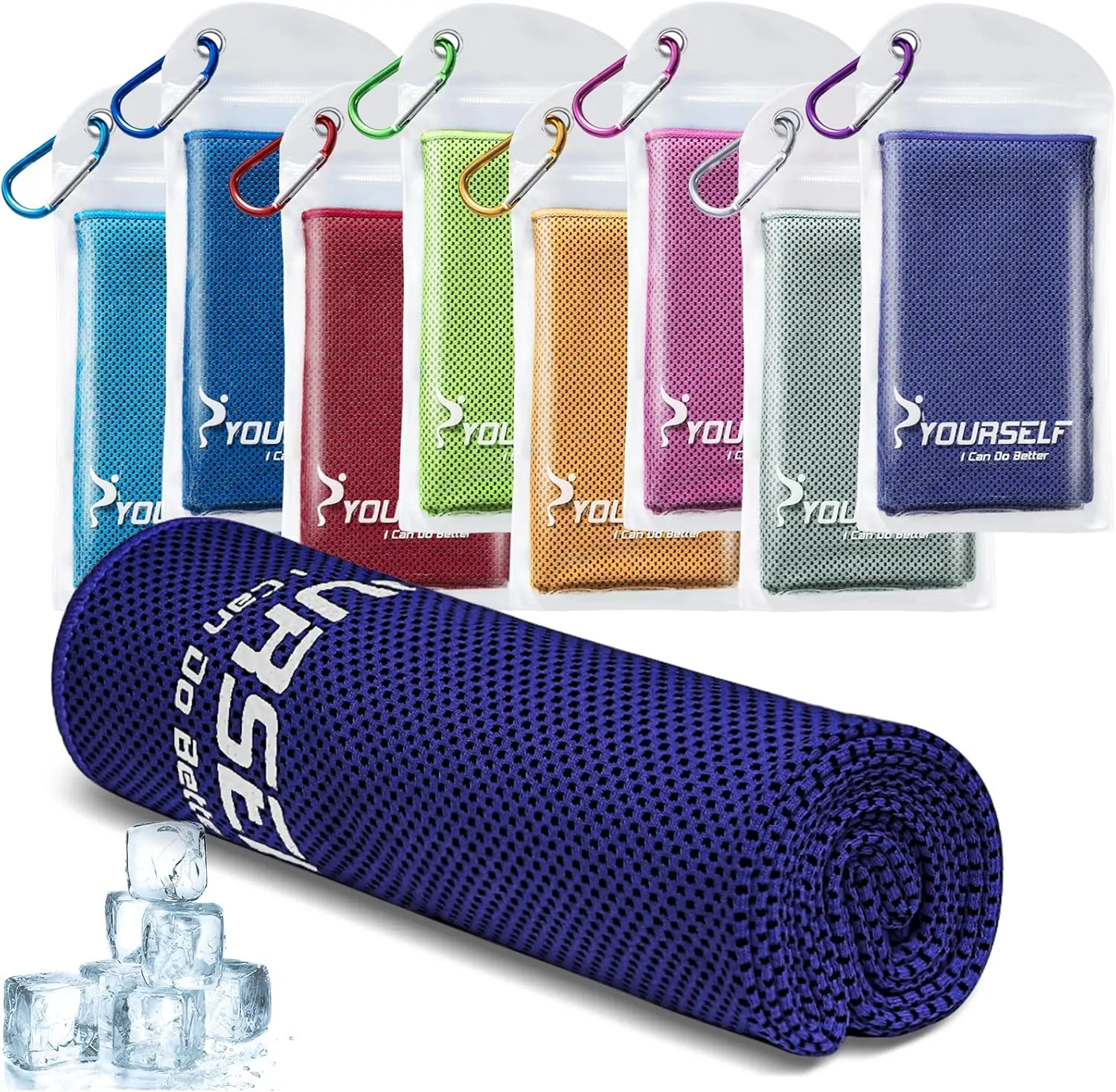 SYOURSELF Cooling Towel, Cooling Towels for Neck,40" x 12"Ice Towel for Instant Cooling Relief, Soft Breathable Chilly Towel, Perfect Yoga, Golf, Sports, Gym, Workout, Athletes Towel (1PC-Dpurple)