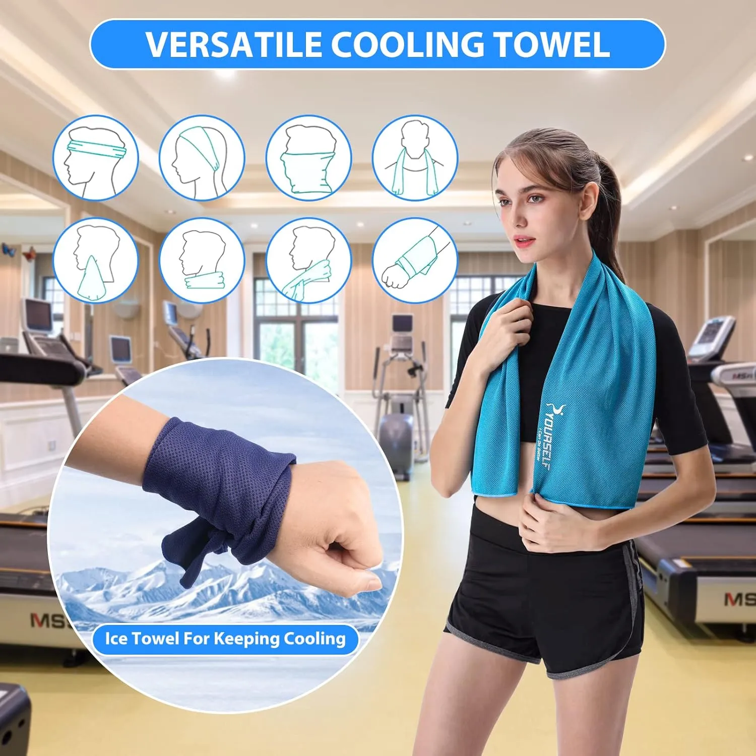 SYOURSELF Cooling Towel, Cooling Towels for Neck,40" x 12"Ice Towel for Instant Cooling Relief, Soft Breathable Chilly Towel, Perfect Yoga, Golf, Sports, Gym, Workout, Athletes Towel (1PC-Dpurple)