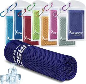 SYOURSELF Cooling Towel, Cooling Towels for Neck,40" x 12"Ice Towel for Instant Cooling Relief, Soft Breathable Chilly Towel, Perfect Yoga, Golf, Sports, Gym, Workout, Athletes Towel (1PC-Dpurple)