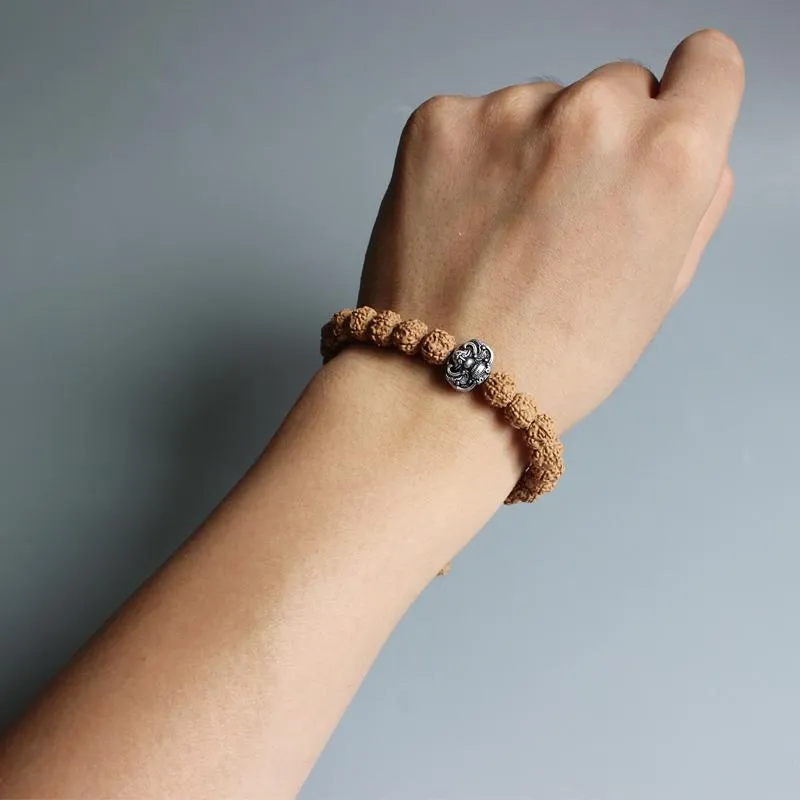 Tibetan Natural Rudraksha Seeds Lucky Bat Bracelet