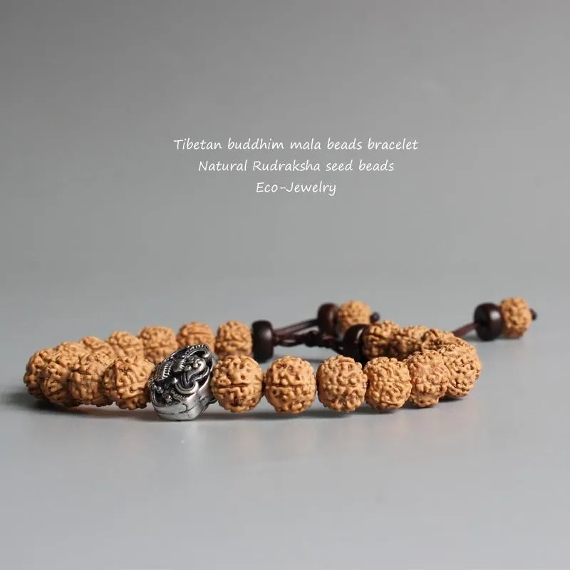 Tibetan Natural Rudraksha Seeds Lucky Bat Bracelet