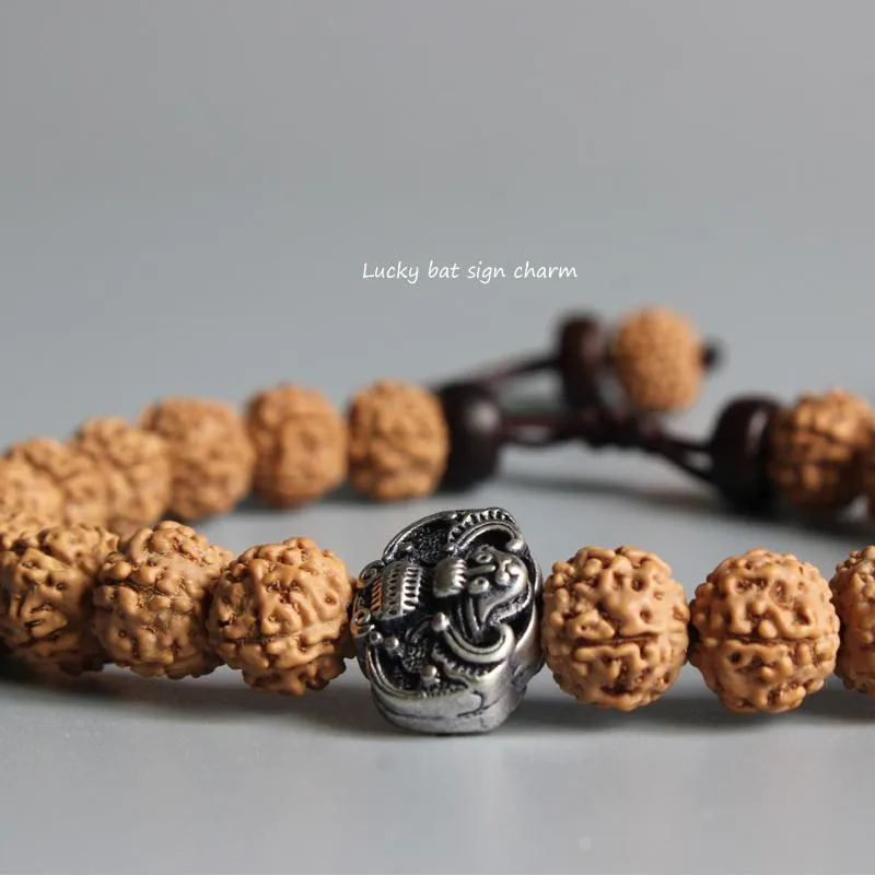 Tibetan Natural Rudraksha Seeds Lucky Bat Bracelet