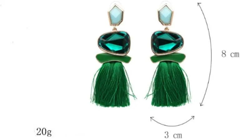 Vintage Drop Dangle Earrings Boho Tassel Earrings Water Heart Leaf Shaped Alloy Long Bohemian Drop Earrings for Women and Girls