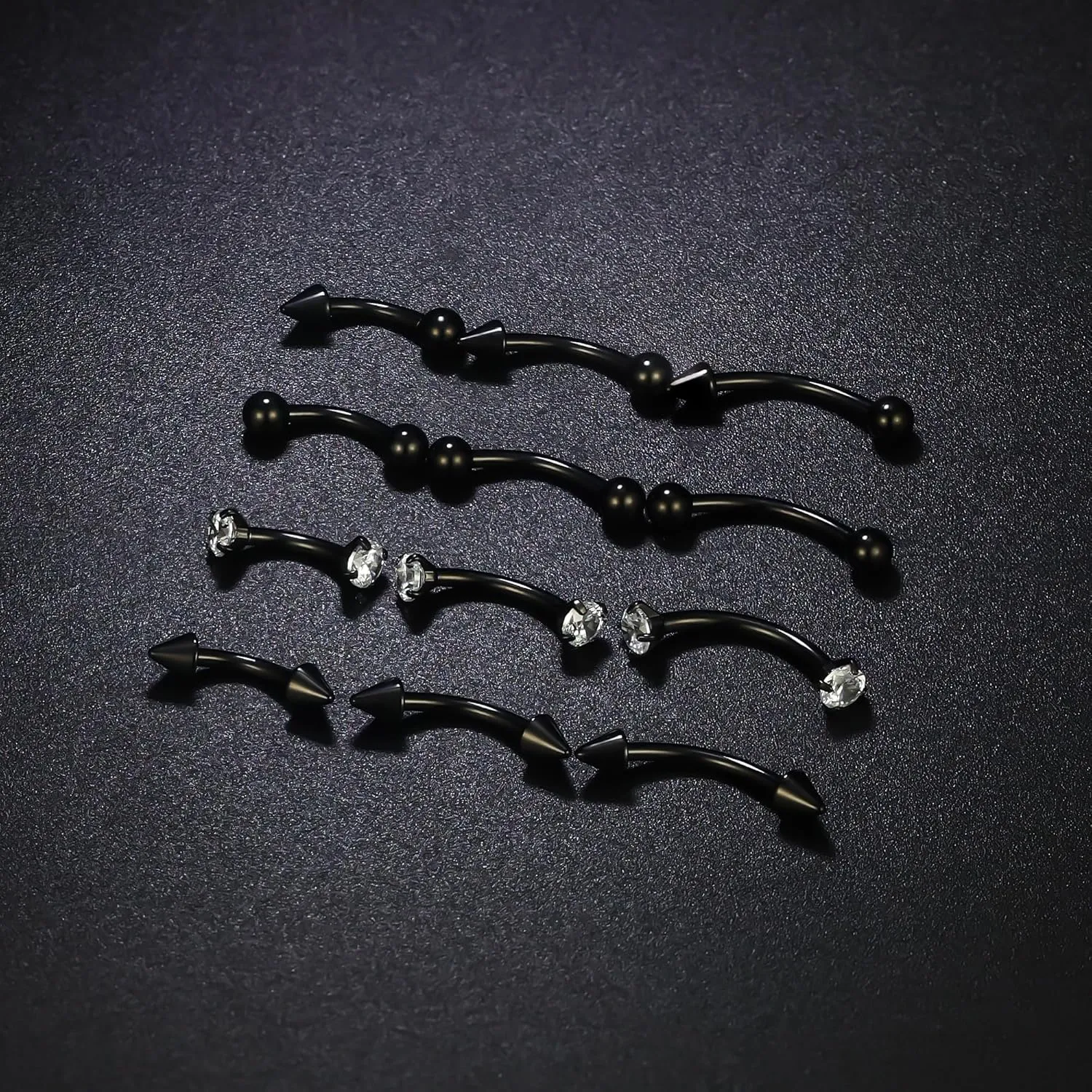 Vsnnsns Rook Daith Piercing Jewelry 16G Stainless Surgical Steel Curved Barbell Eyebrow Rings Vertical Labret Lip Piercing Jewelry Rook Daith Earrings for Women Men 6MM 8MM 10MM Hypoallergenic