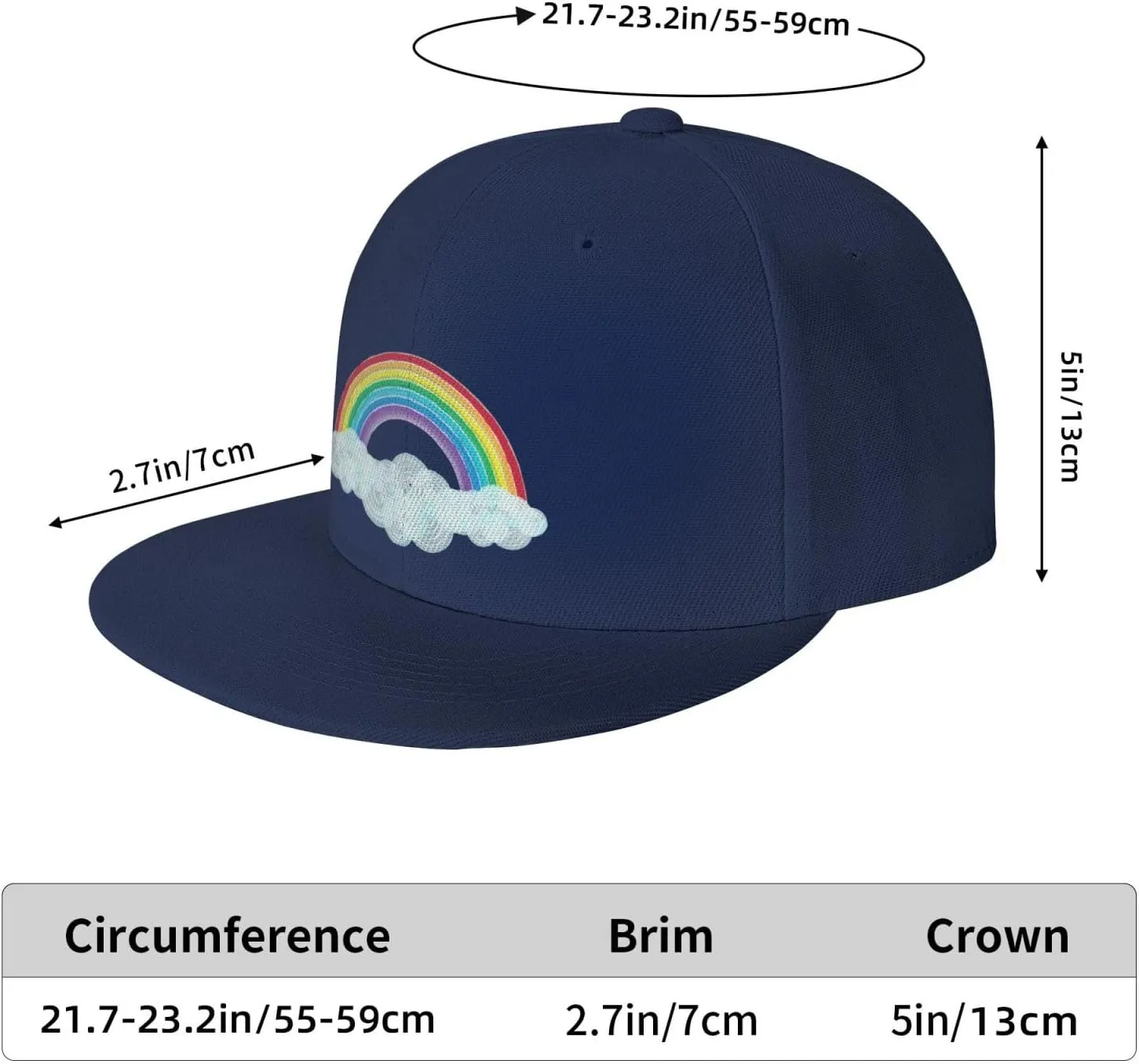 Watercolor Rainbow Trucker Hat for Men Snapback Hats Baseball Cap Flat Brim Hats