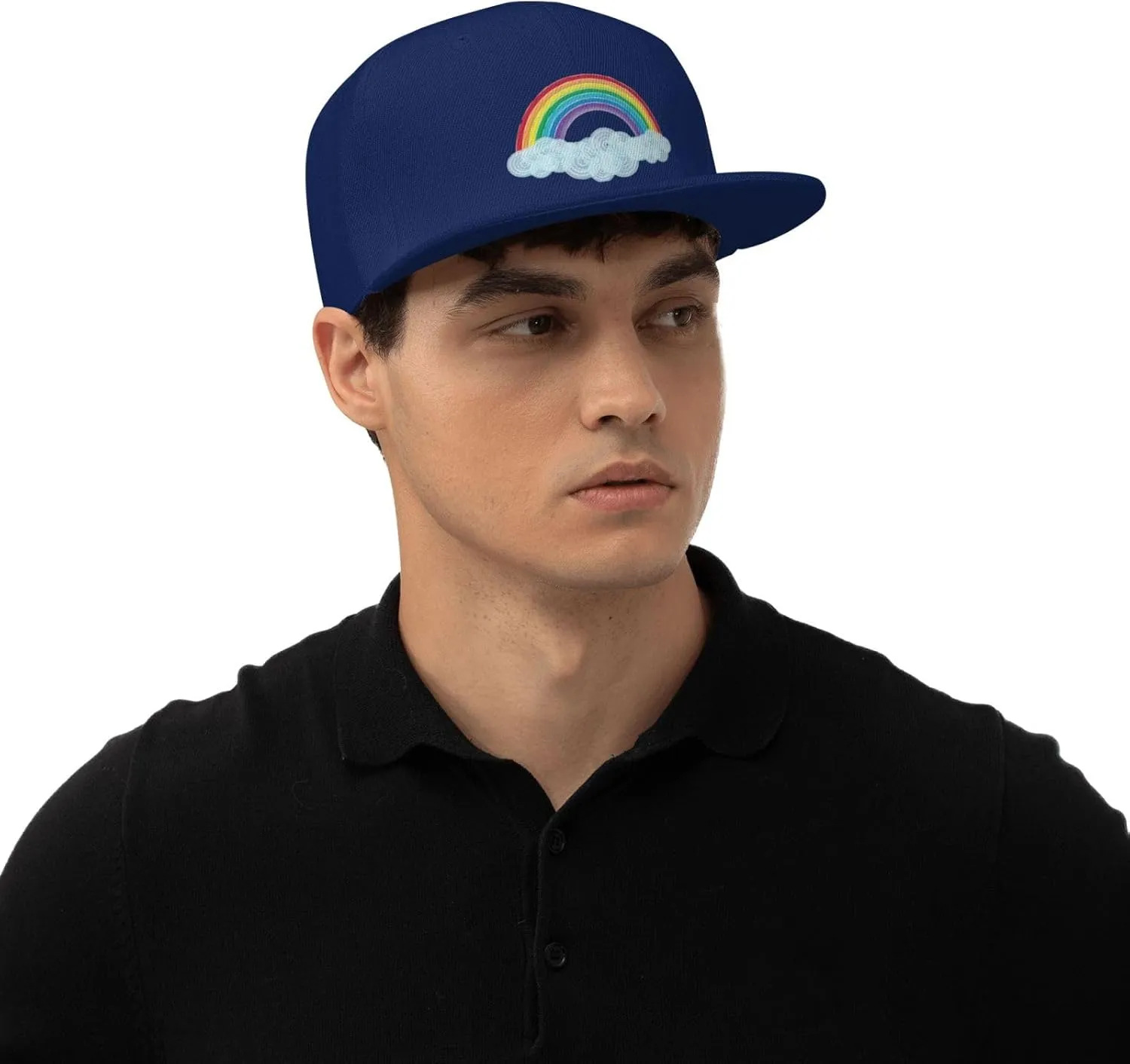 Watercolor Rainbow Trucker Hat for Men Snapback Hats Baseball Cap Flat Brim Hats