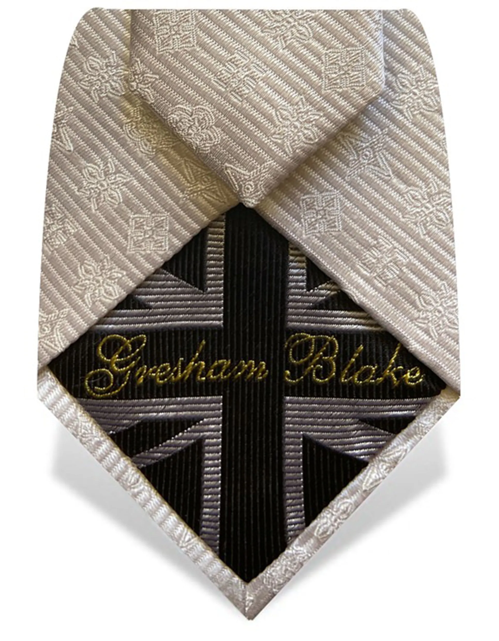 White Throwing Stars Tie