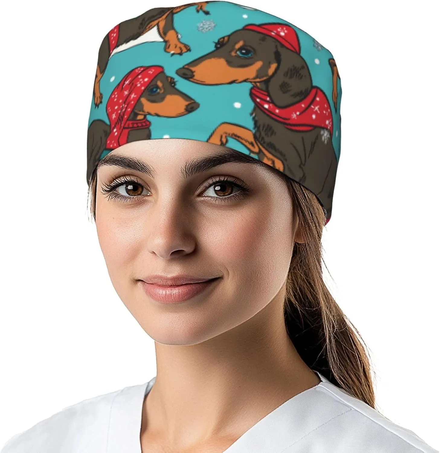 Working Cap Hat with Sweatband Comfortable and Breathable Adjustable Headgear for Men Women Scrub Cap