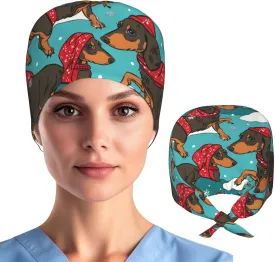 Working Cap Hat with Sweatband Comfortable and Breathable Adjustable Headgear for Men Women Scrub Cap