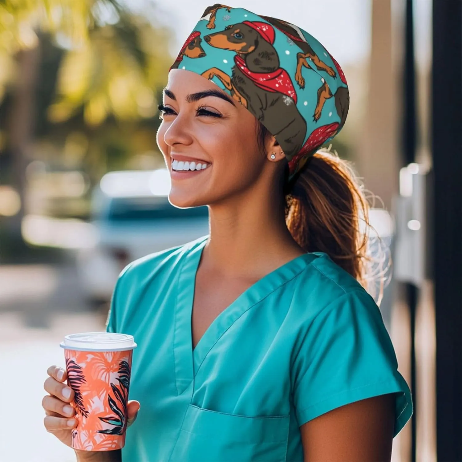 Working Cap Hat with Sweatband Comfortable and Breathable Adjustable Headgear for Men Women Scrub Cap